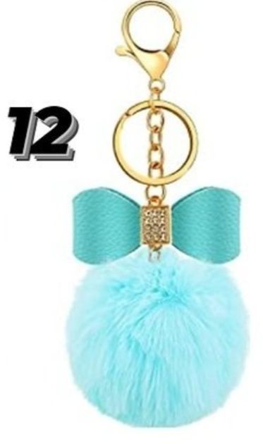 Puffball w/ Bow Keychain