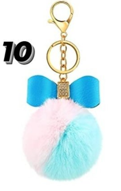 Puffball w/ Bow Keychain
