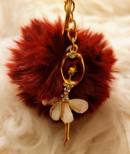 Ballerina Puffball Keychain