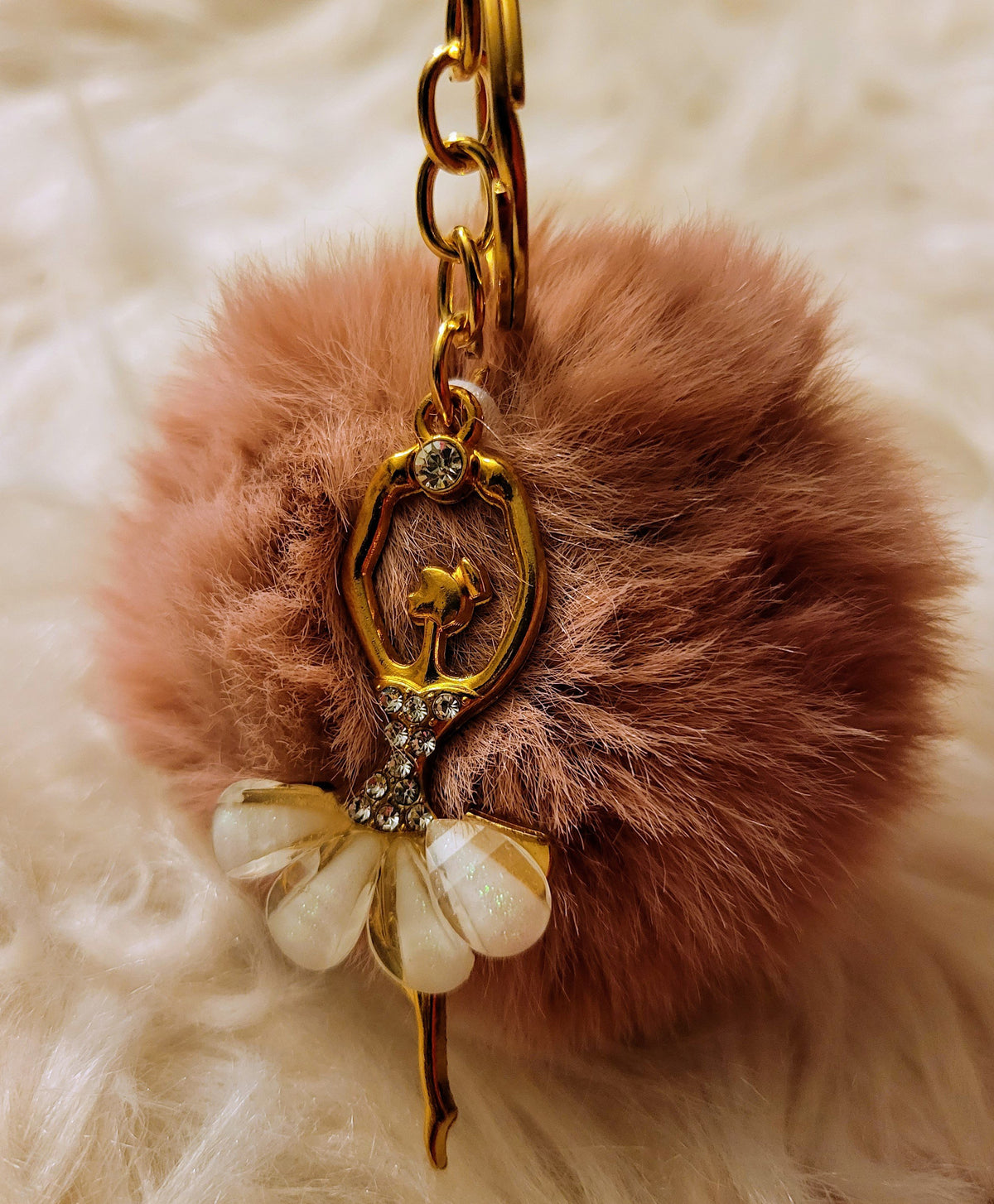 Ballerina Puffball Keychain