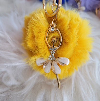 Ballerina Puffball Keychain