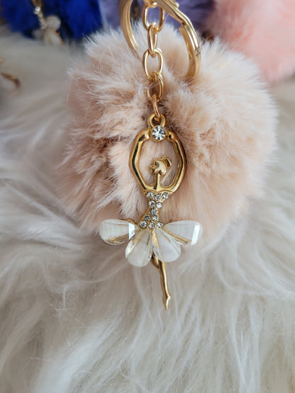 Ballerina Puffball Keychain