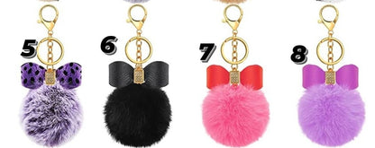Puffball w/ Bow Keychain